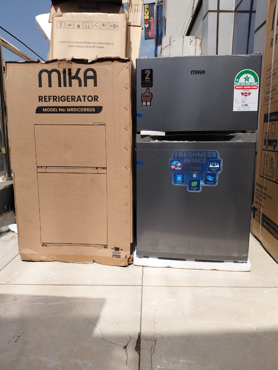 Mika 86 litres double door refrigerator